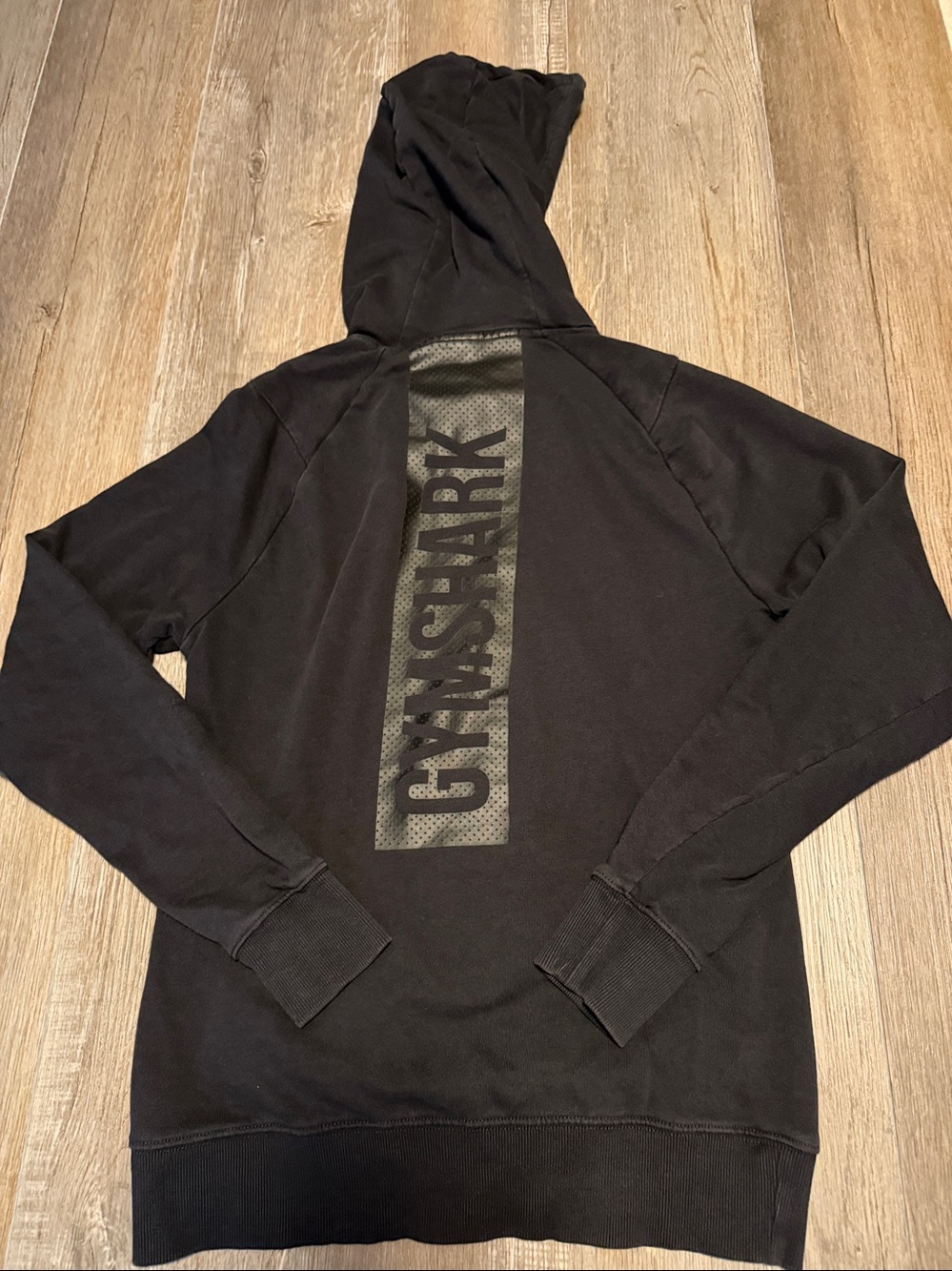 Gymshark Black Hoodie with Logo Tag